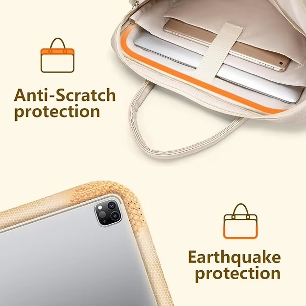 Leather Laptop Bag for Women Waterproof Work Briefcase Elegant Messenger Computer Shoulder Bags with Adjustable Shoulder Strap