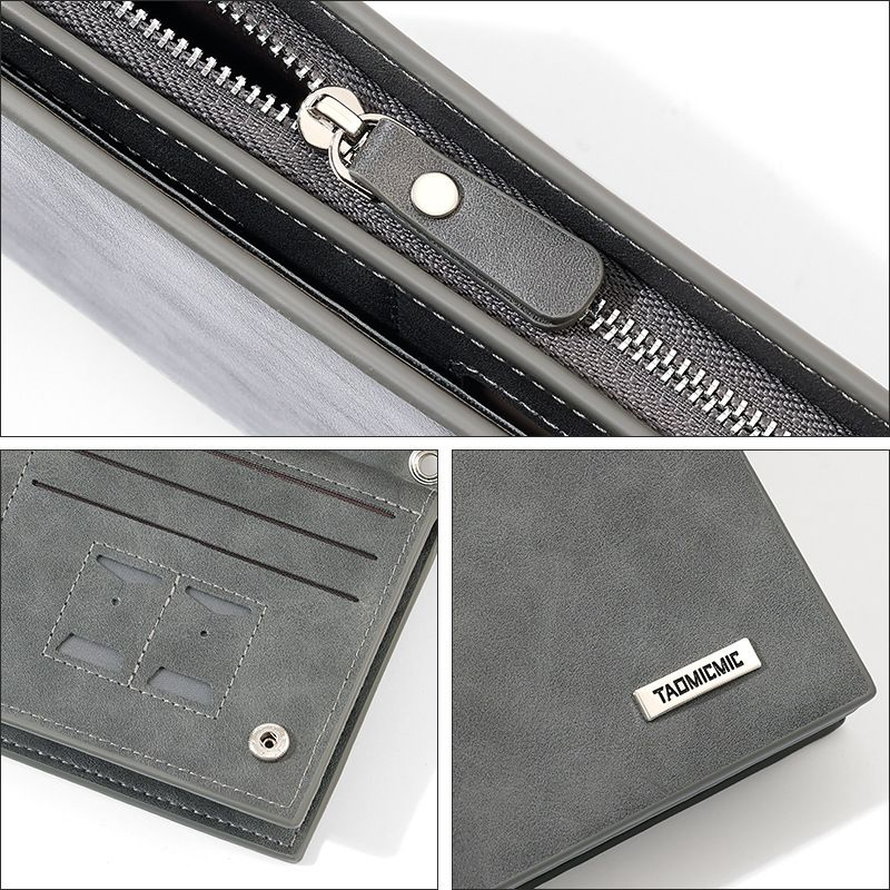 New Business Men's High-End Commuter Zip Clutch Multi-Function Fashion Japan and South Korea Wholesale Mobile Phone Coin Purse