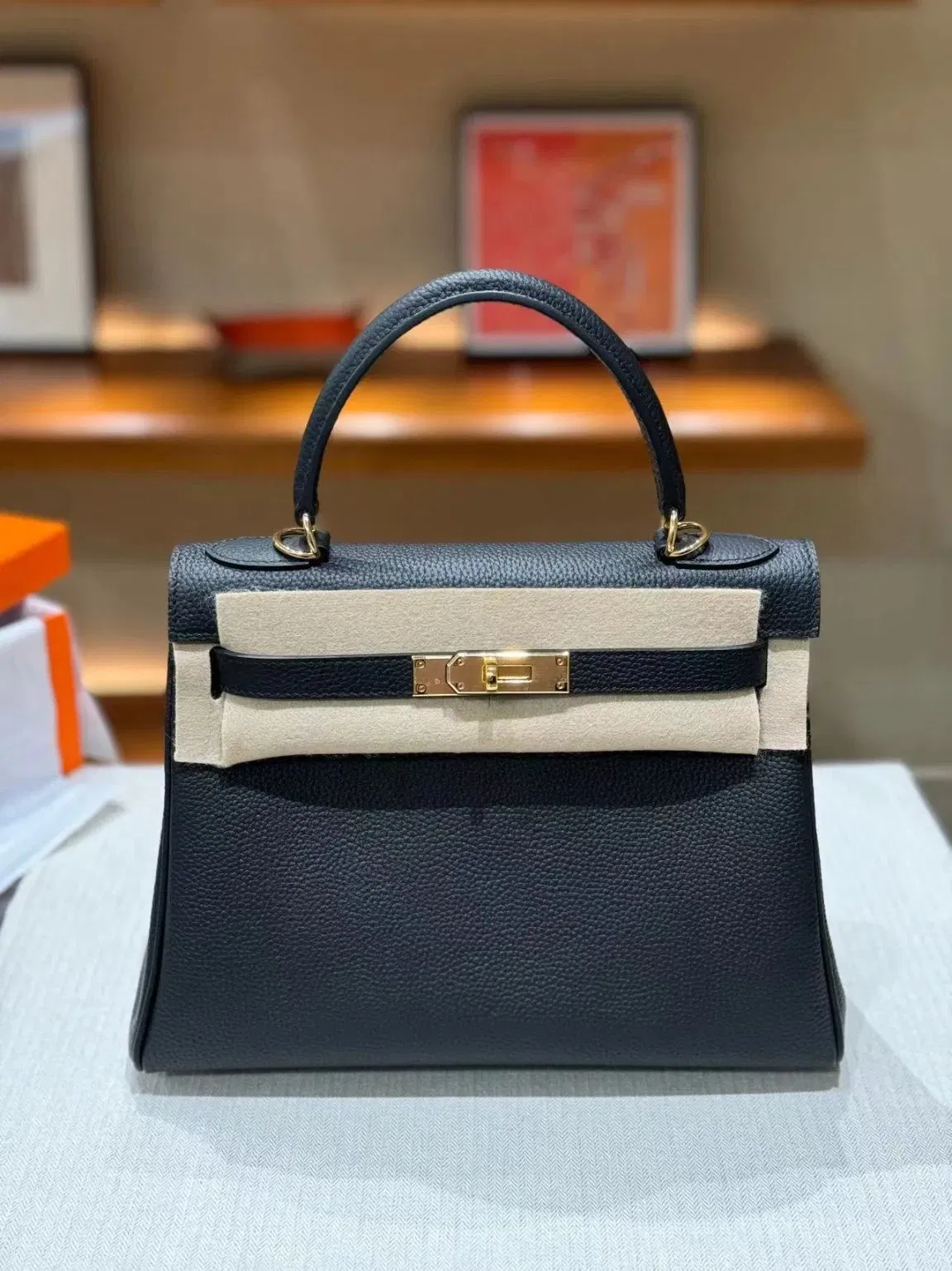 Genuine Leather Women's Bag Top-Grain Cowhide Keli Bag with Inner Stitching of Calfskin Baigou Bags Wholesale Fashion 1688 Designer Handbag Shoulder Bag