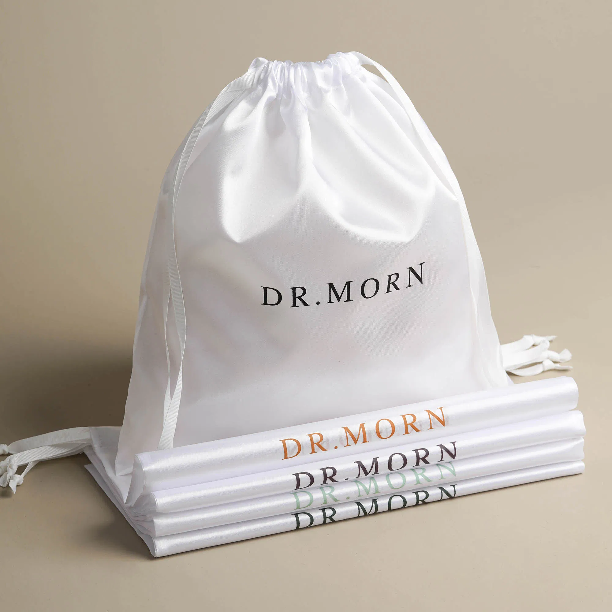 Pandasew Package 30X20cm White Customizable Satin Drawstring Bags: Dust Proof Storage for Clothing and Leather Goods Available in Multiple Sizes Custom Logo