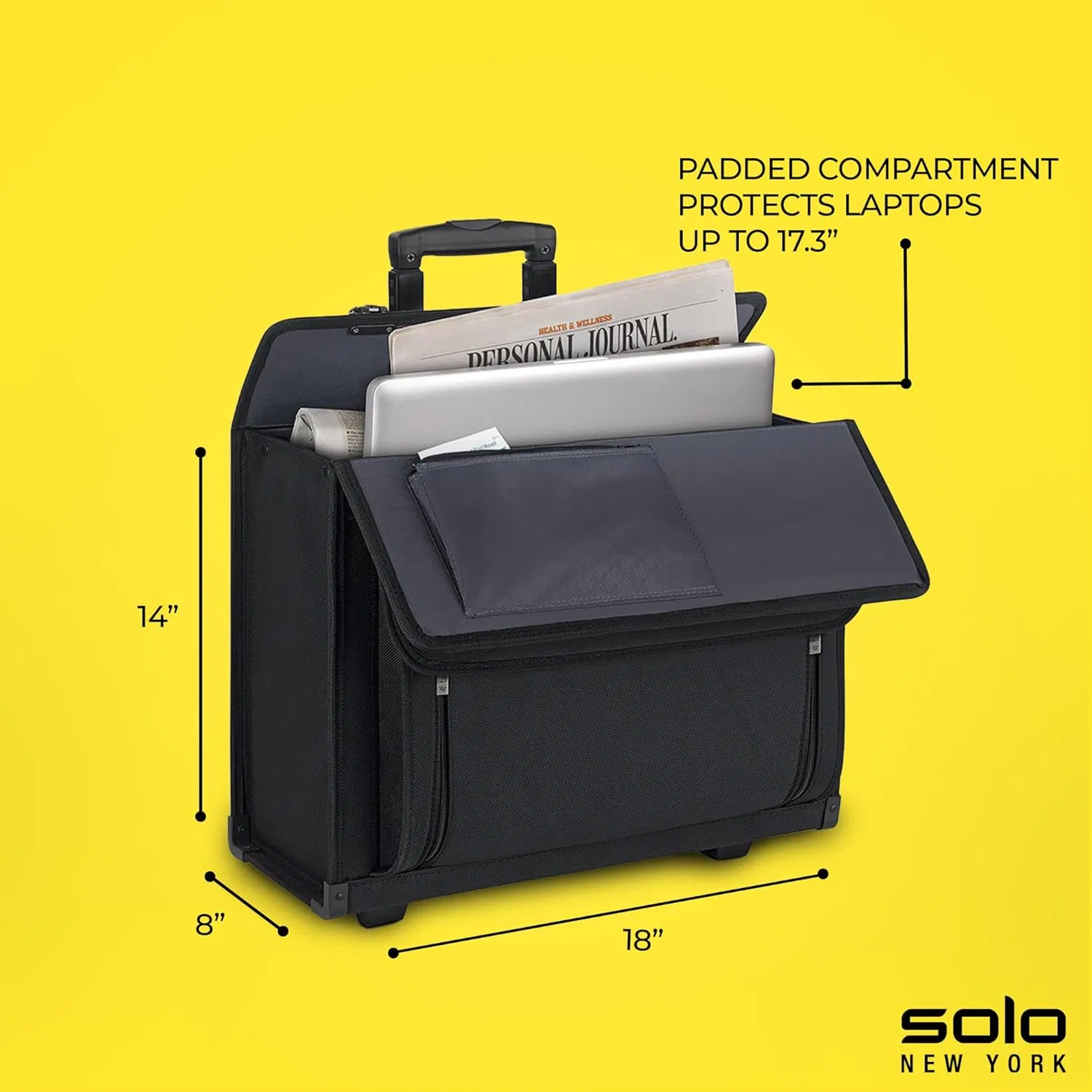 Hard Sided Rolling Lawyer Briefcase