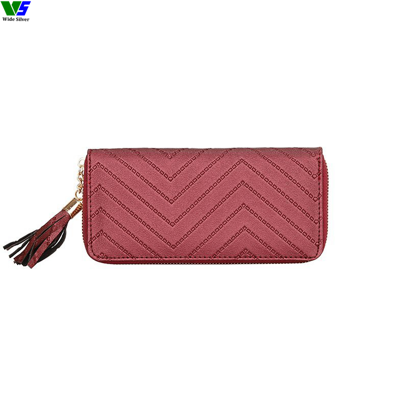 Wide Silver Morden Style Fashion Ladies Leather Wallet and Change Purse 2023