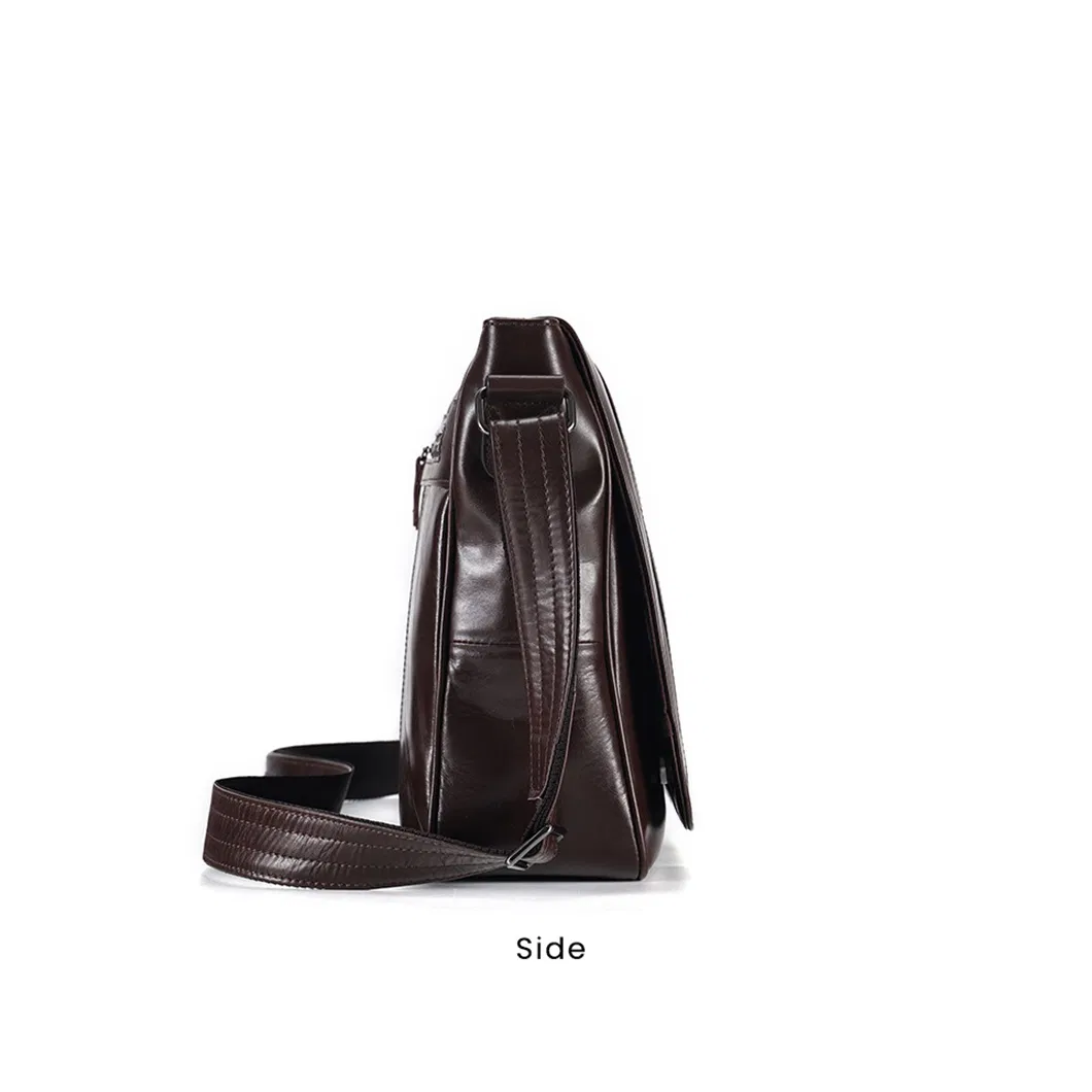 Large Capacity Vintage High Quality Crossbody Bag Men's Genuine Leather Single Shoulder Bag