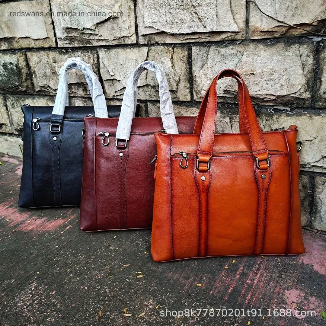 Genuine Leather Briefcase Large Men Cross Bags Crossbody with Logo for Custom Business Bag Wristlet Clutch RS-Ypsy-6528
