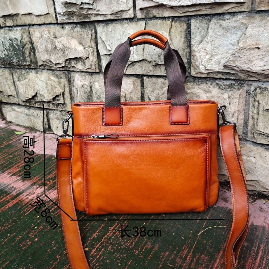 Vintage Mens Handmade Genuine Leather Briefcase Messenger Bag 14" Laptop School College Bag RS-Ypsy-6531