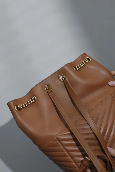 2025 New Sheepskin Backpack Versatile Commuter Drawstring Bucket Bag Large Capacity Travel Bag School Bag