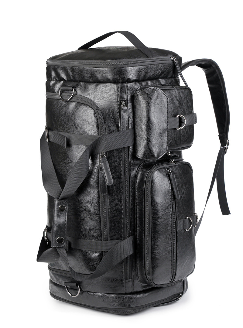 PU Leather Business Travel Luggage Fitness Duffle Duffel Handbag Backpack Bag with Shoe Compartment (CY0232)