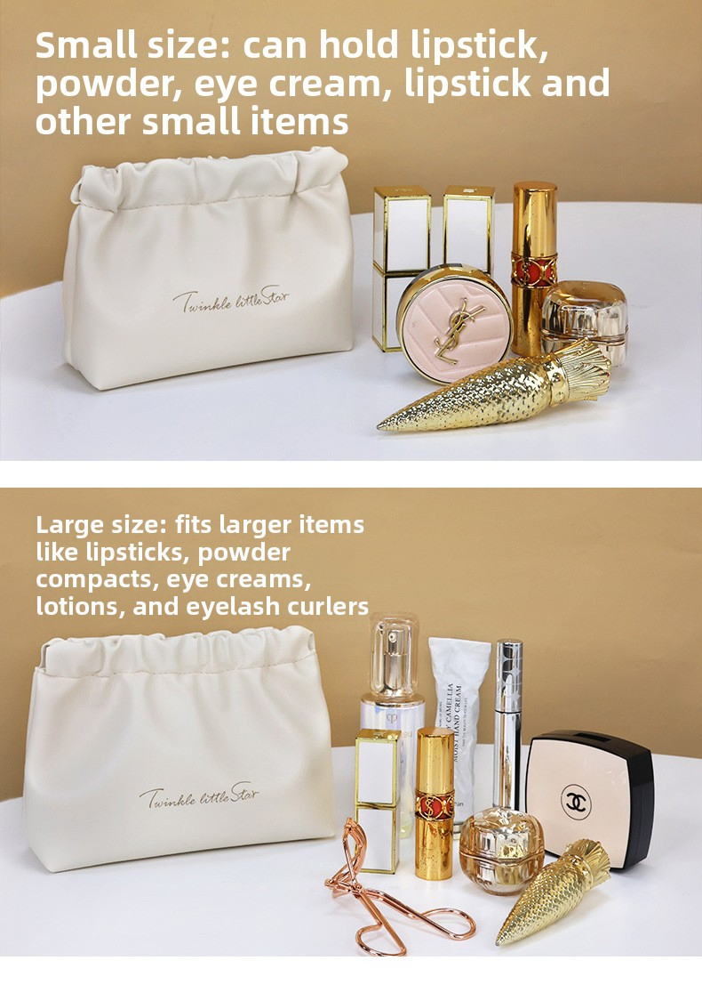 Best Seller Custom Logo Portable Waterproof PU Leather Cosmetic Makeup Toiletry Bag Pouch