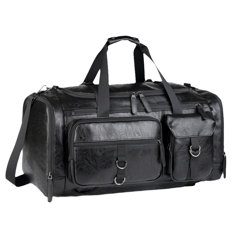 PU Leather Business Travel Luggage Fitness Duffle Duffel Handbag Backpack Bag with Shoe Compartment (CY0232)