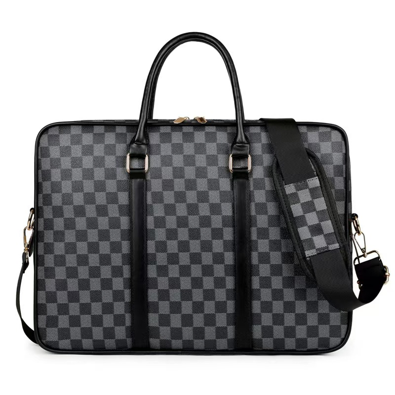 Custom 14 Inch Vintage PU Leather Handbag Crossbody Laptop Bag Business Hand Shoulder Tote Bag for Men