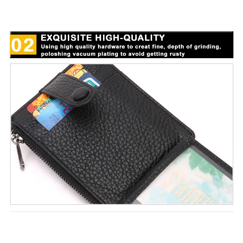 Business Gifts Mini Wallet PU Leather Laminated Telescopic Large Multi Position Credit Card Bag Caseholder