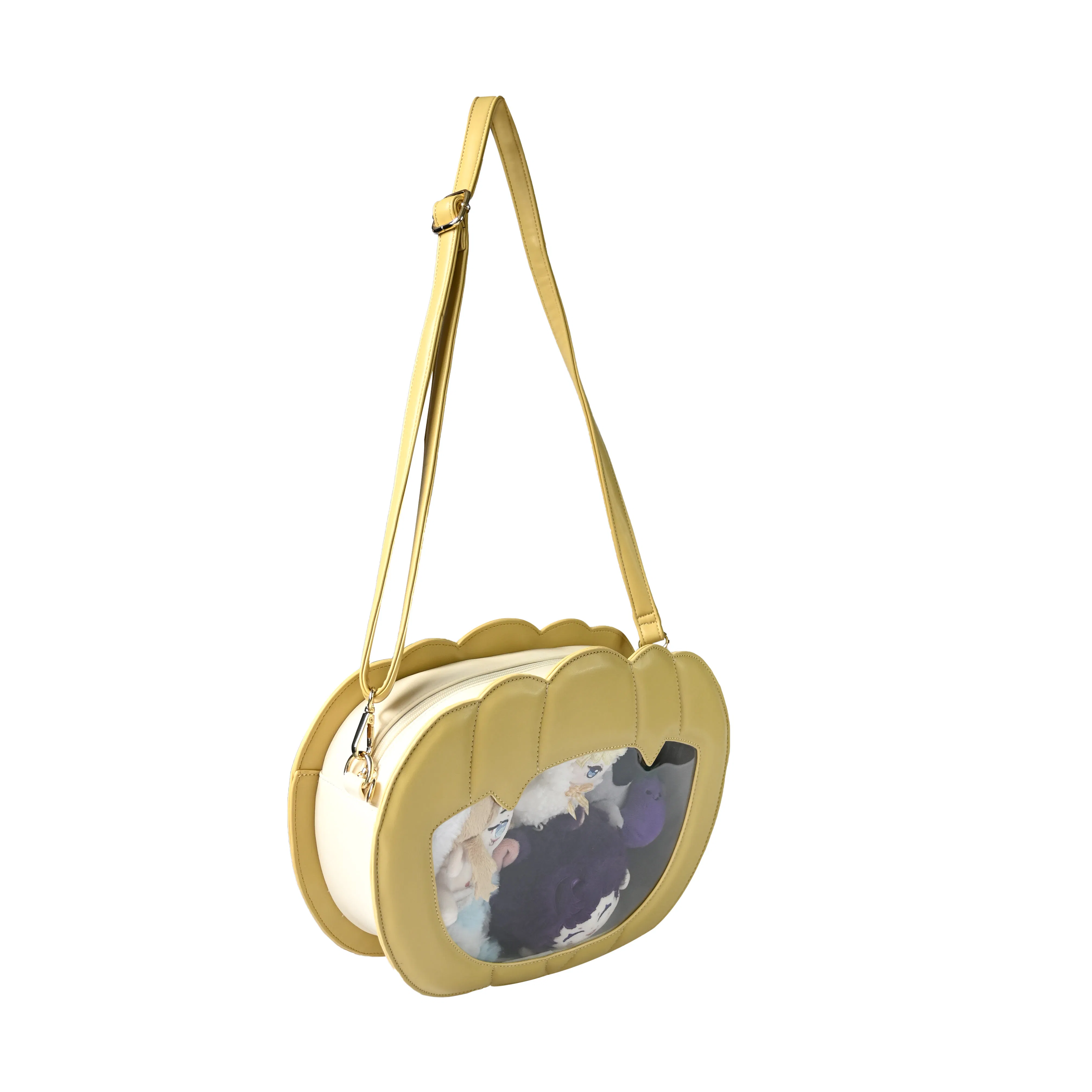 Custom Lady PU Leather Vegan Fashion Flip Cover Women's Shoulder Bags Crossbody Semicircular Small Bag Custom Plush Backpack