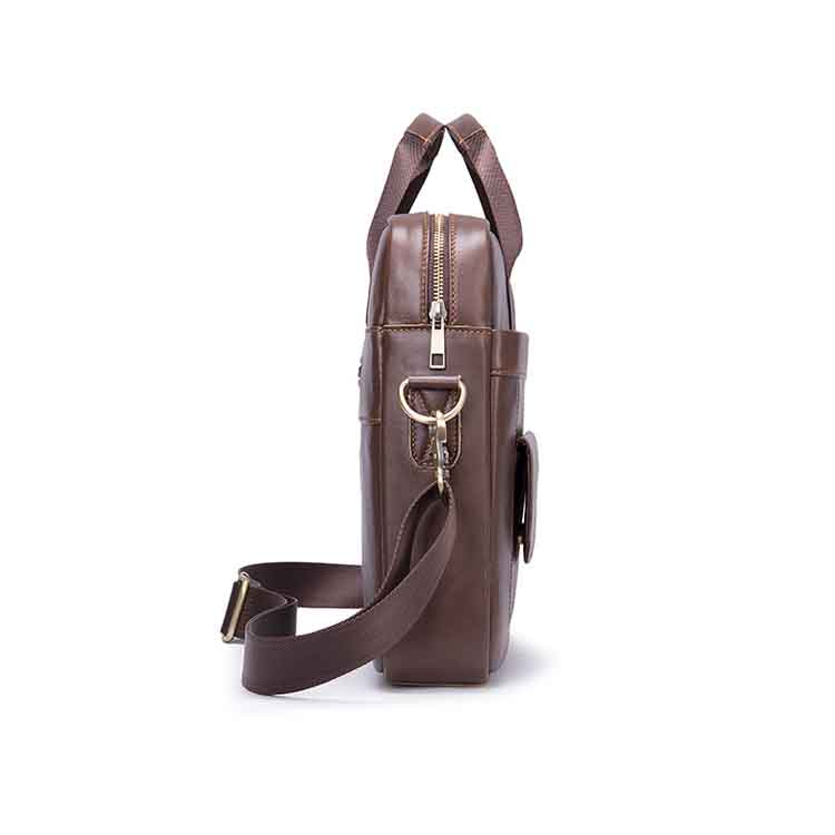 Stylish 14 Inch Genuine Leather Laptop Messenger Bag for Men