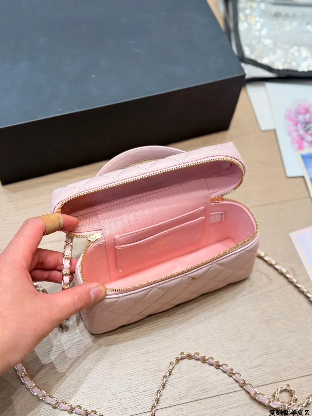 Replica Copy Handbags Women Online Store Canvas Real Leather Tote Hand Bag Genuine Leather Handbag