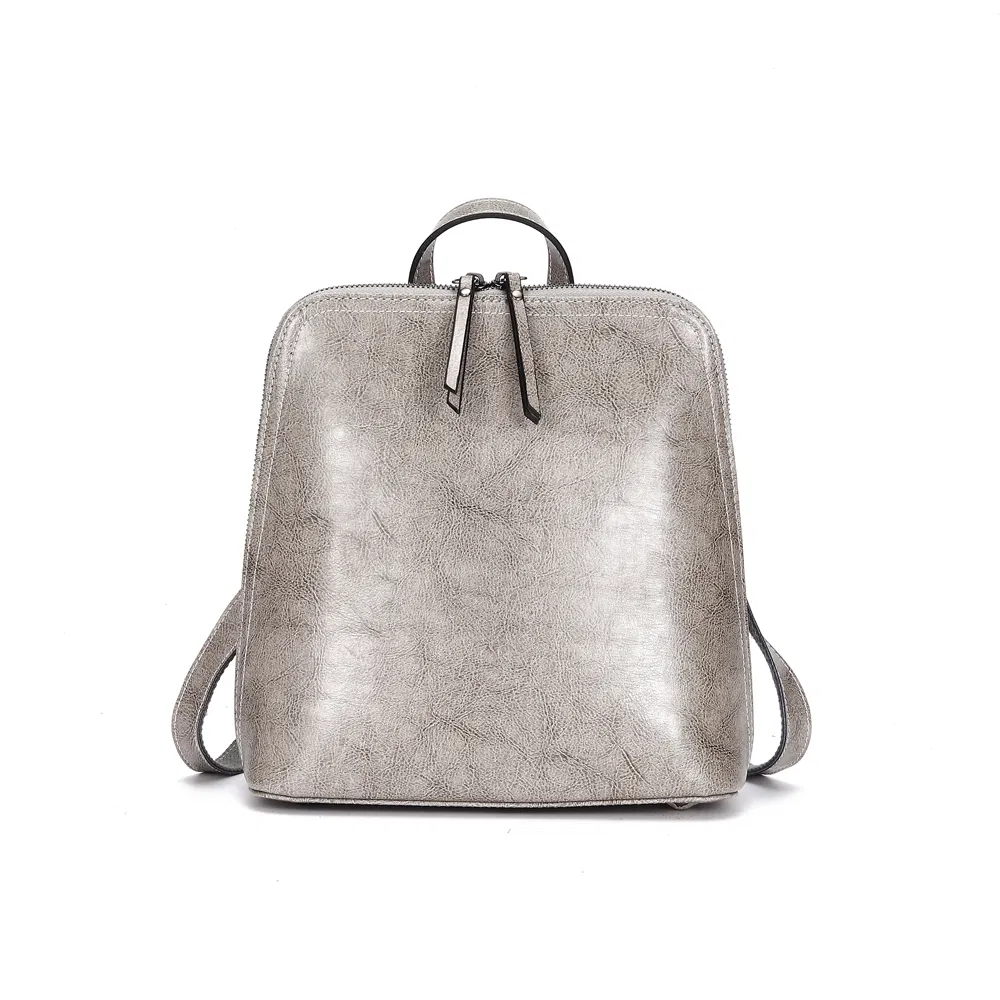 Smooth PU Leather Classic Fashion Women Backpack High Quality Vegan Leather Daypack Ladies Backpack