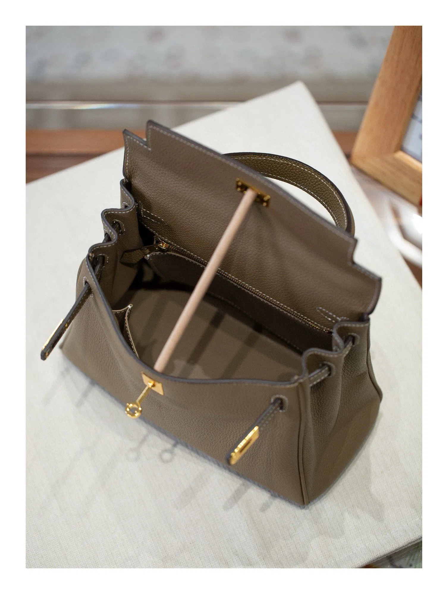 Soft Kelly Bag Genuine Leather 100% Cowhide Top Quality Woman Handbag