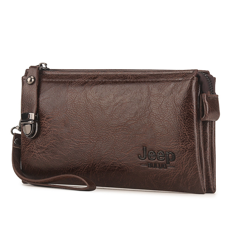 Vintage Multifunctional Large Capacity Leather Purse Casual Long Wallet Men Jeep Clutch Purse