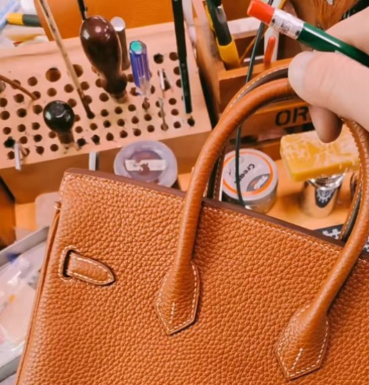 High-End Customized Luxury Handmade Ladies' Handbag for Birkins All-Steel Hardware Made of Genuine Togo Calf Leather Women's Bag