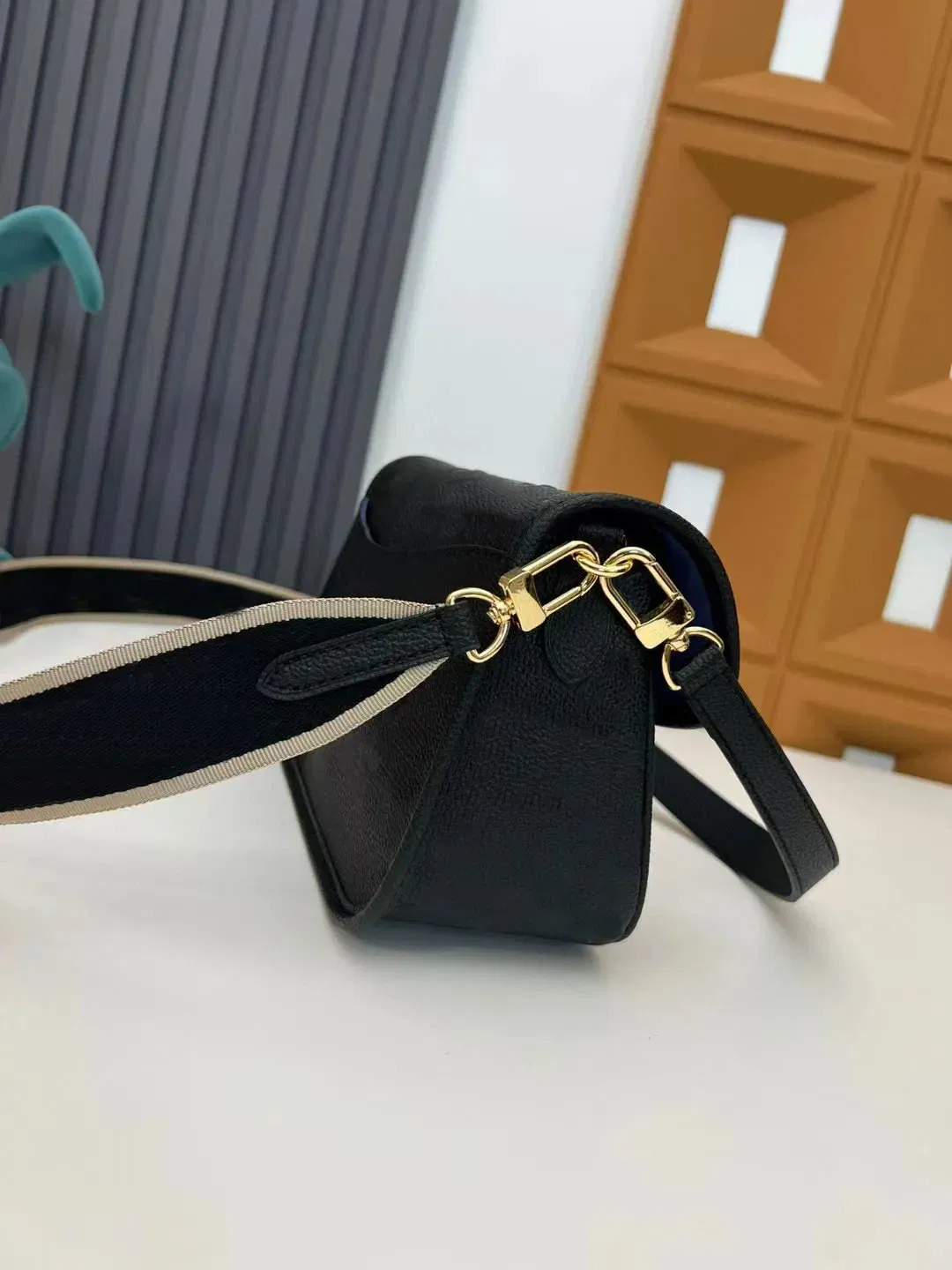 Womens Real Leather Cowhide Handbags Embossed Letters Black Purse Crossbody