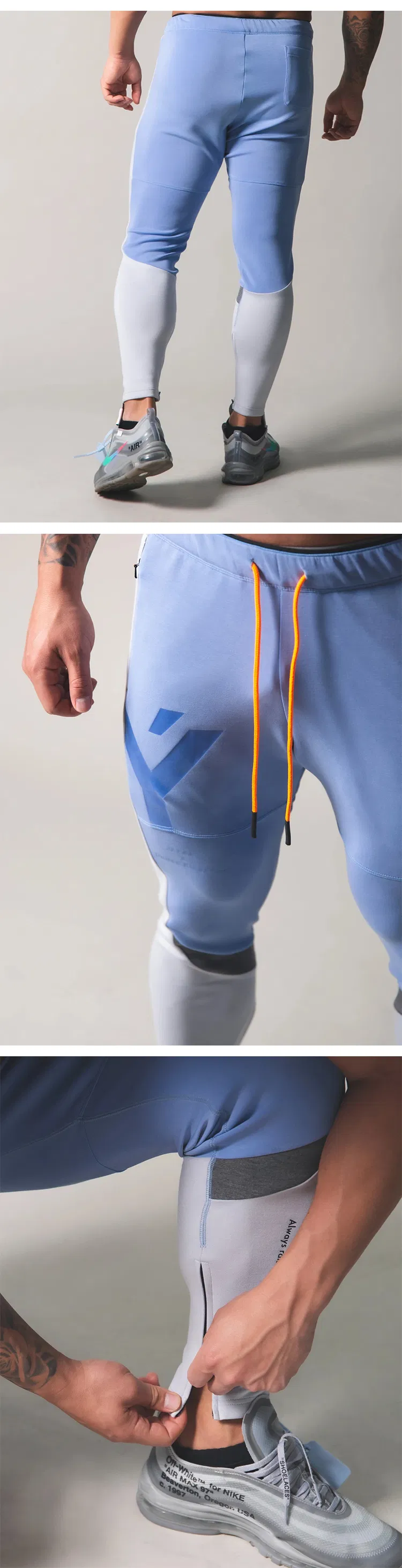 Wholesale Mens Contrast Color Cotton/Spandex Fashion Running/Jogging/Training Gym Sports/Casual Track Jogger Pants