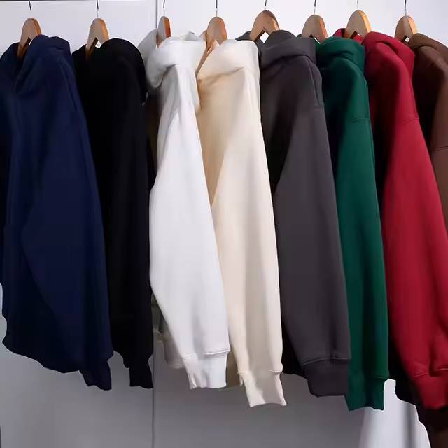 High Quality 100% Cotton Hoodies Custom Screen Print Logo Plain Thick Heavyweight Oversized Blank Hoodies Pullover Blank Hoodies