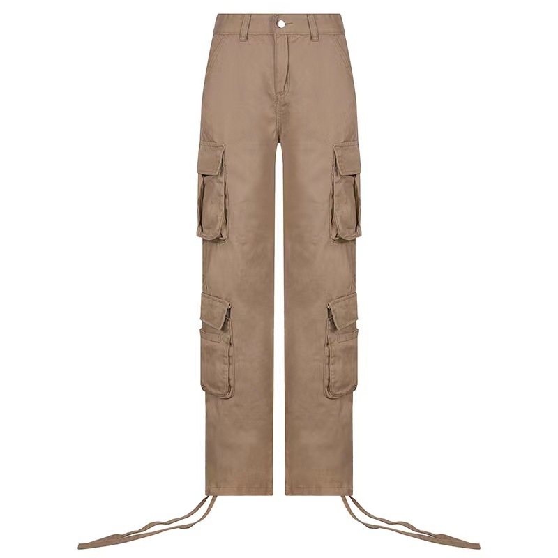 Wholesale Cargo Pants Ladies Casual Trouser Vintage Baggy Jeans Streetwear Women High Waisted Trousers With Pockets