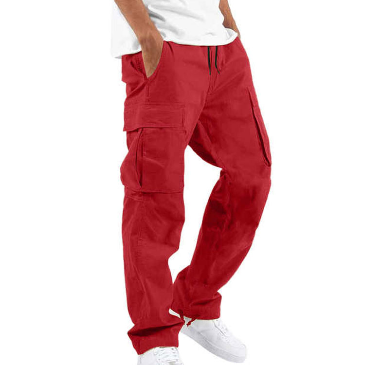 Men's Casual Cargo Joggers Lightweight Stretch Sweatpants for Hiking Workout Tactical Pants with Multi-Pockets Flat Front Style