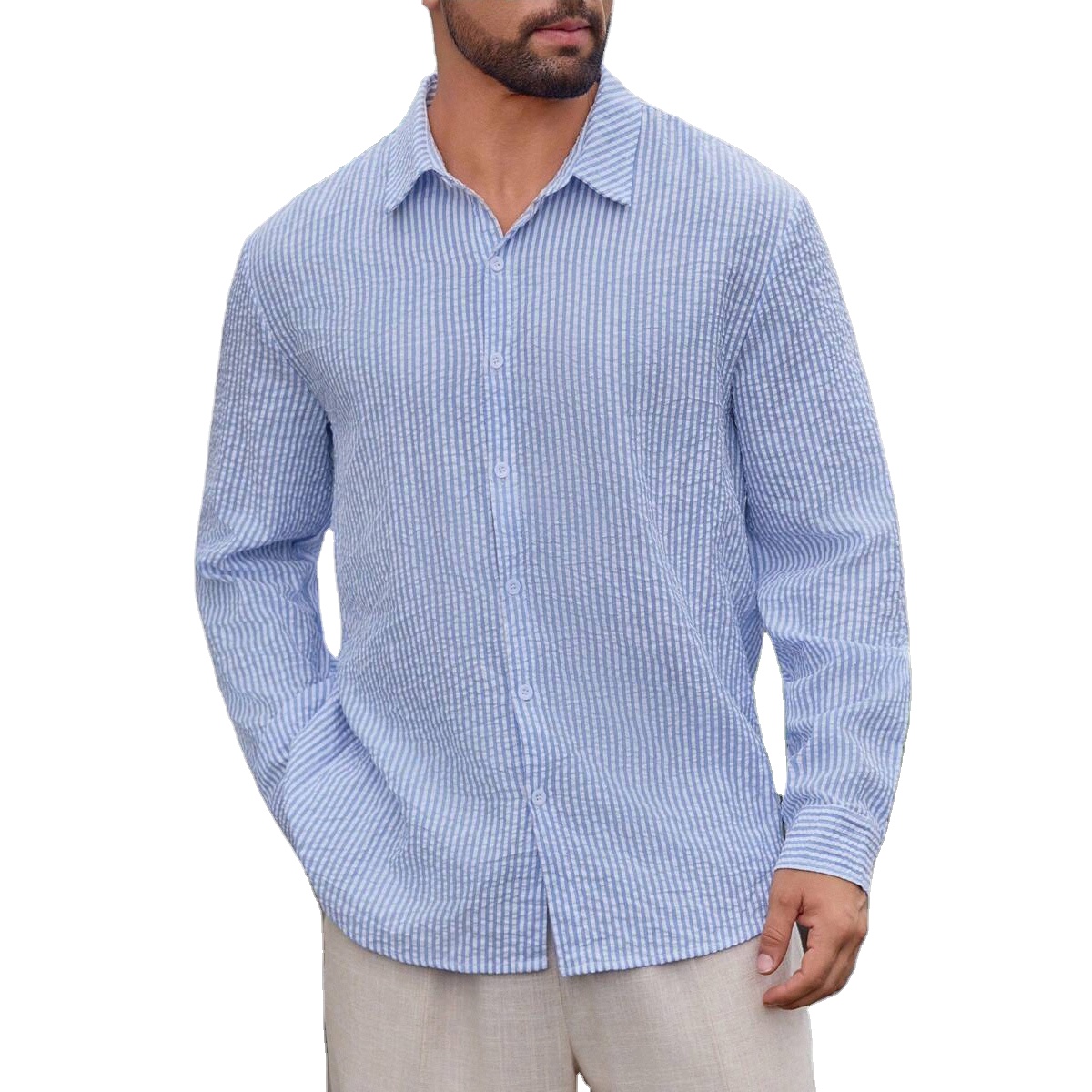 High Quality Men's Shirts Flannel Plaid Long Sleeve Multi Pocket Custom Logo Breathable Casual Vintage Men's Shirts