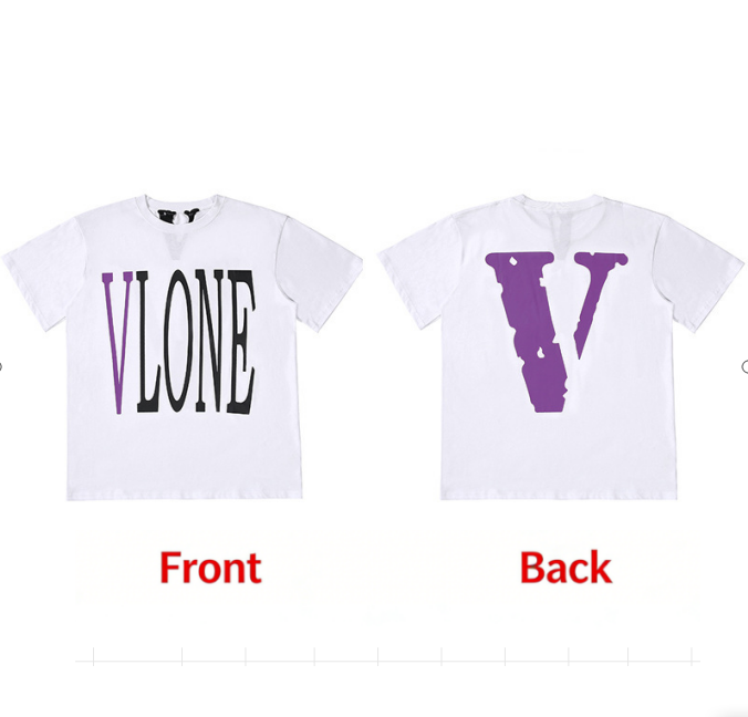 VLONE Style Big V Graphic T-Shirt for Men Women Casual Loose Fit Short Sleeve Streetwear Hip Hop Fashion Tee Top