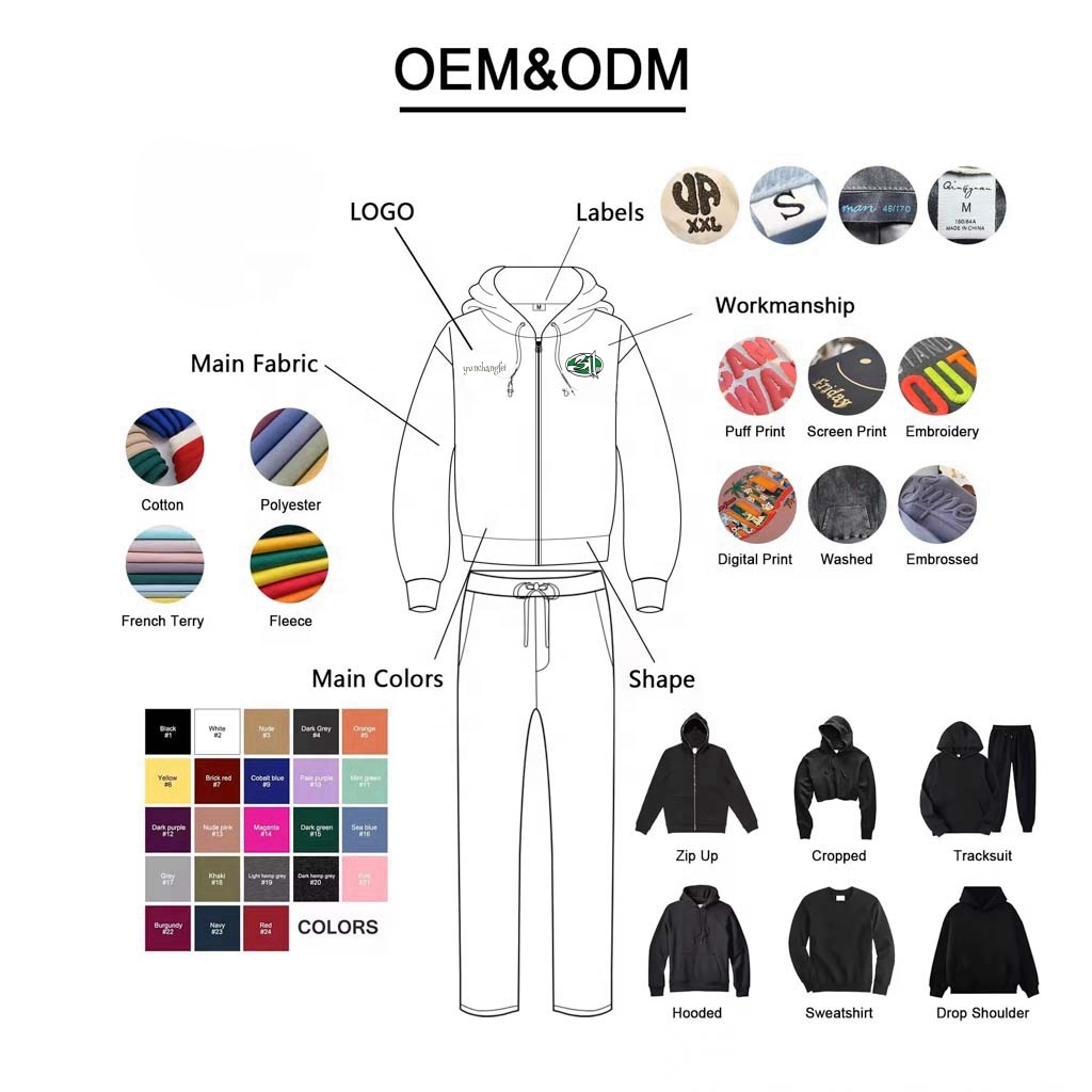 Blank350- 500 Gsm Cotton Fleece Heavyweight Zipup Unisex Hoodie Custom High Quality French Terry Vintage Cropped Zip up Hoodie