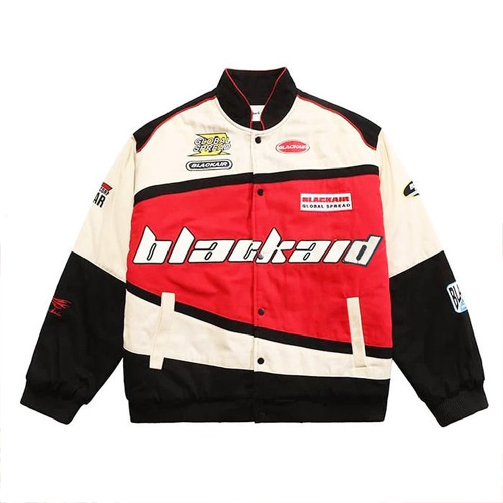 High Quality Retro Racing Bomber Jacket Vintage Streetwear Motorbike Embroidered Light Polyester Breathable Spring Autumn Wear
