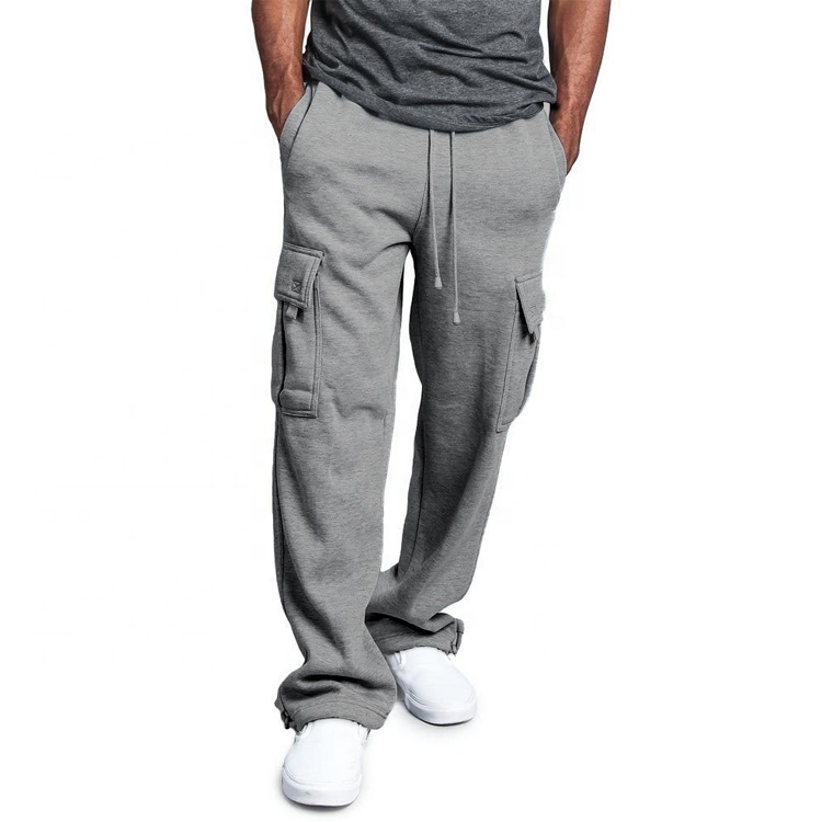 China Fashion Casual Mid Breathable Chinos Pants Custom Brand Drawstrings Grey Tactical Cargo Joggers Men Relaxed Fit Trousers