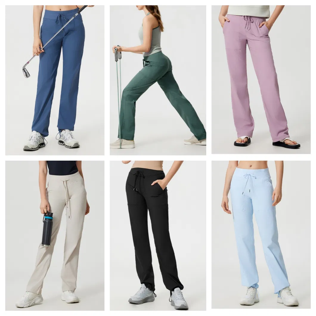 Women Baggy Track Pants Elastic Waist Wide Leg Jogger Sweatpants