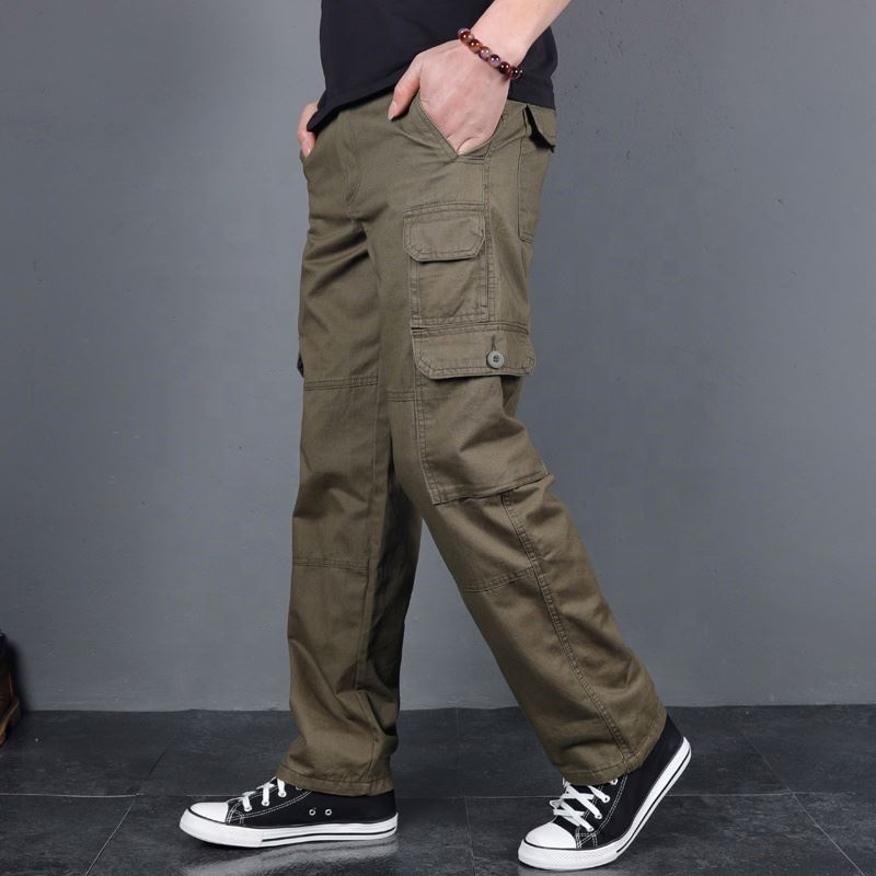 Men's Cargo Pants Mens Casual Multi Pockets Large Size Pants Men Outwear Straight Winter Pants Trousers