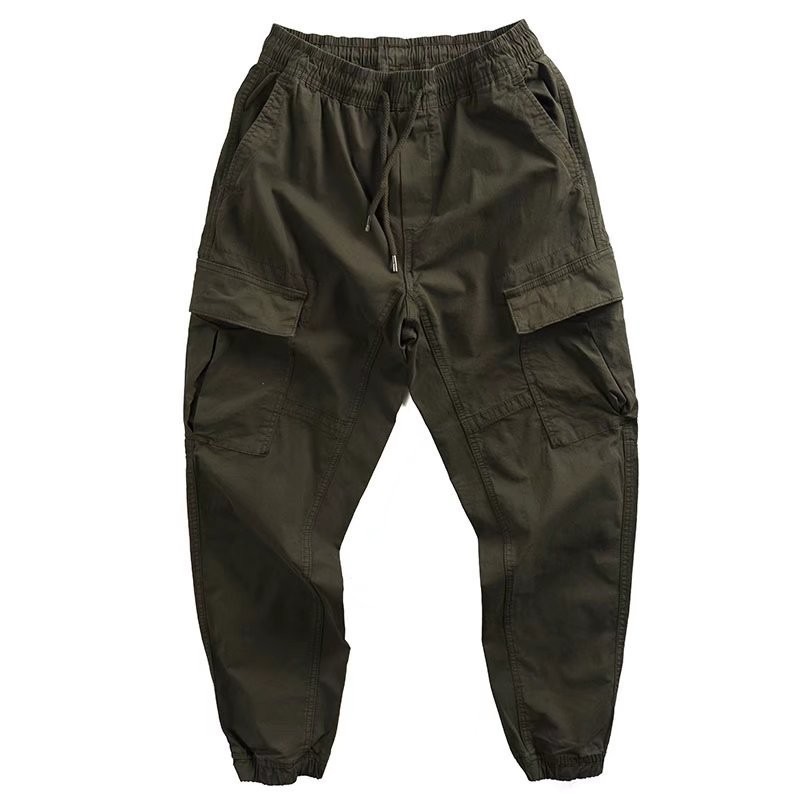 New Autumn Spring Lightweight Cargo Pants Men'S Slim Fit Cotton Khaki Multi-Pockets Black Tactical Cargo Pants Mens