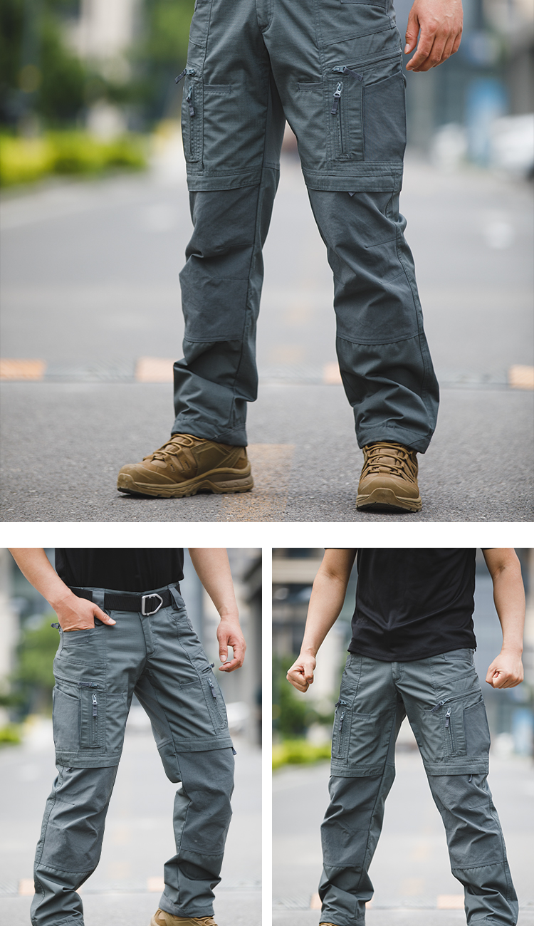 Men's Tactical All-Terrain Cargos Pants Waterproof Mid Waist Drawstring Closure Trousers