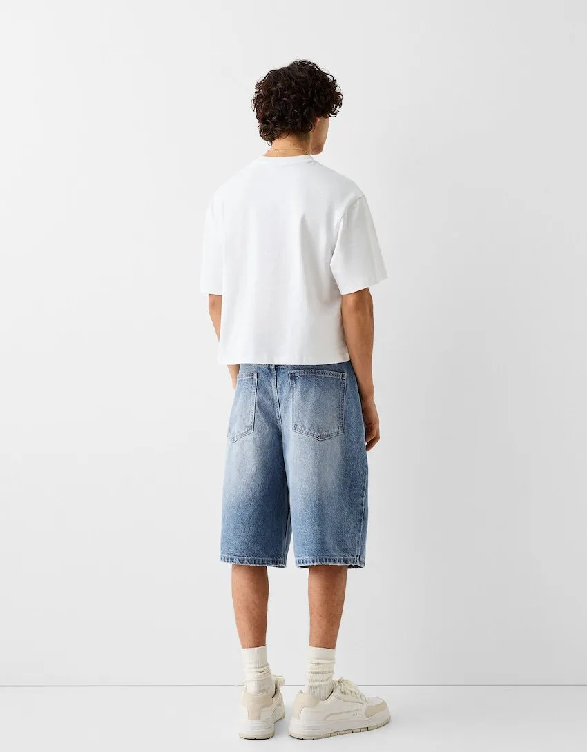 Bulk 95% Cotton 5% Spandex Straight Leg 7-9 Inch Mens Denim Shorts