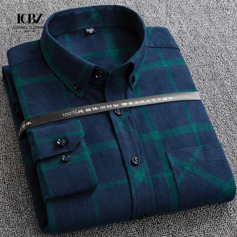 LCBZ Factory Wholesale Low MOQ Man Fabric Shirt Flannel Long Sleeve Custom Design Shirts For Man