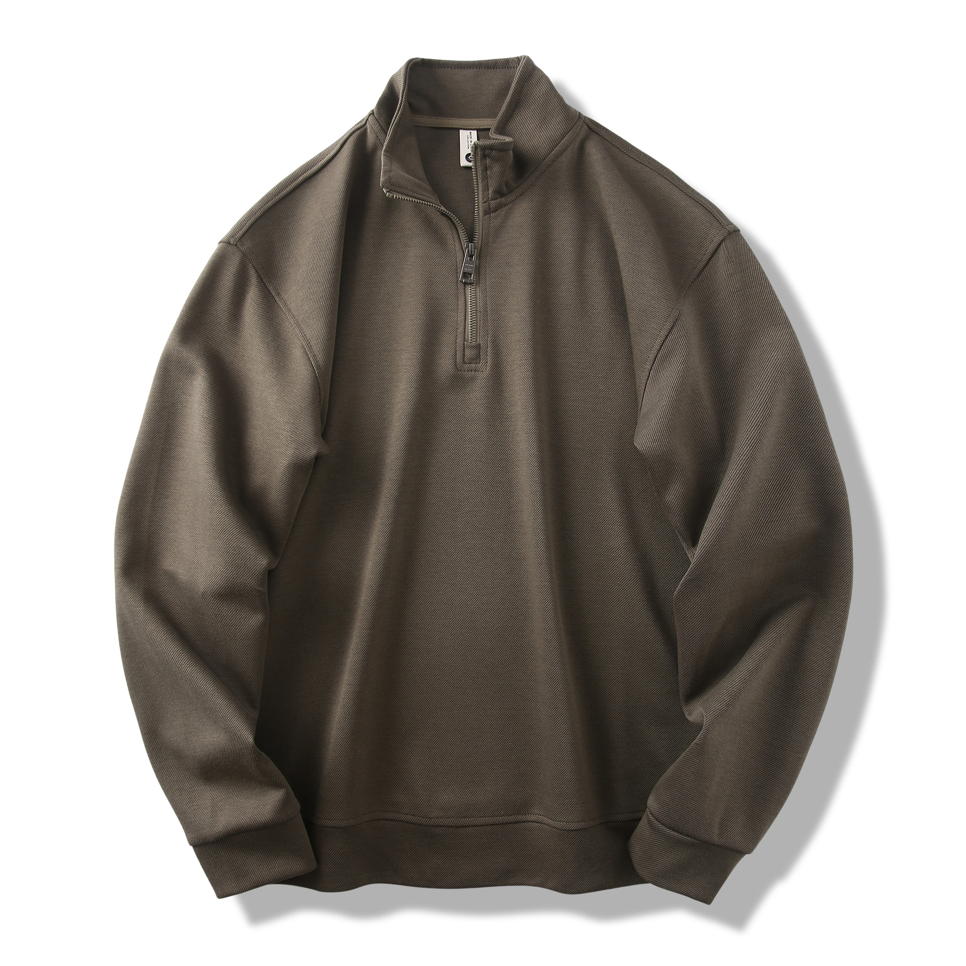 Men's Custom Logo Zip-Up Collar Fleece Cotton Collared Sweatshirt Latest Design Long Print Plain Blank 1/4 Zip Fleece Sweatshirt