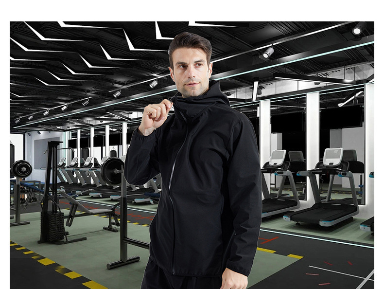 LVS Cross-border Special Men's Sports Running Fitness Windproof Solid Bomber Jacket Breathable Weight Reduction Heat Sweat