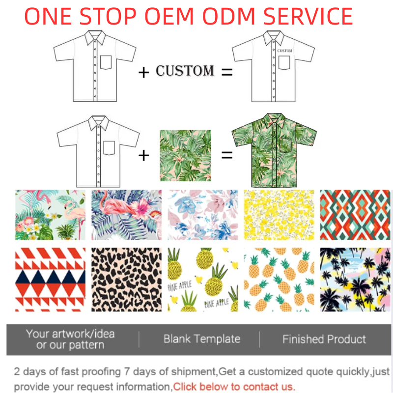 Wholesale Men's Casual Fashion Multi-Color Hawaiian Print Short-Sleeved Plaid Flannel Plus Size Shirts Father and Son Top Shirts