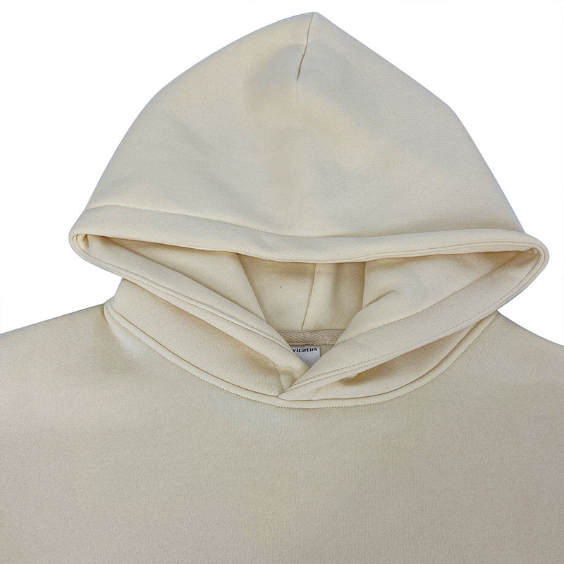 High Quality 500g No Strings Blank Fleece Drop Shoulder Hoodies Men Cotton Pullover Wholesale Custom Printing Embroidery Hoodies