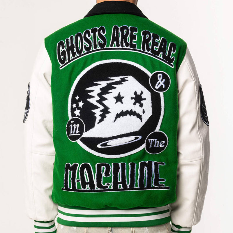 Custom Design Logo Embroidered Eco-Friendly Windproof Anti-Bacterial Thick Wool/Polyester Hip Hop Varsity Bomber Jacket High