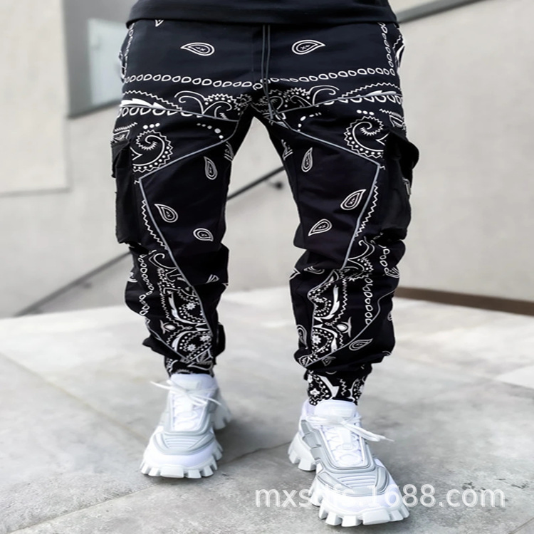 Men's Stacked Sweat Trousers High Street Hip Print Jogger Track Pants Flare Sweat Pants