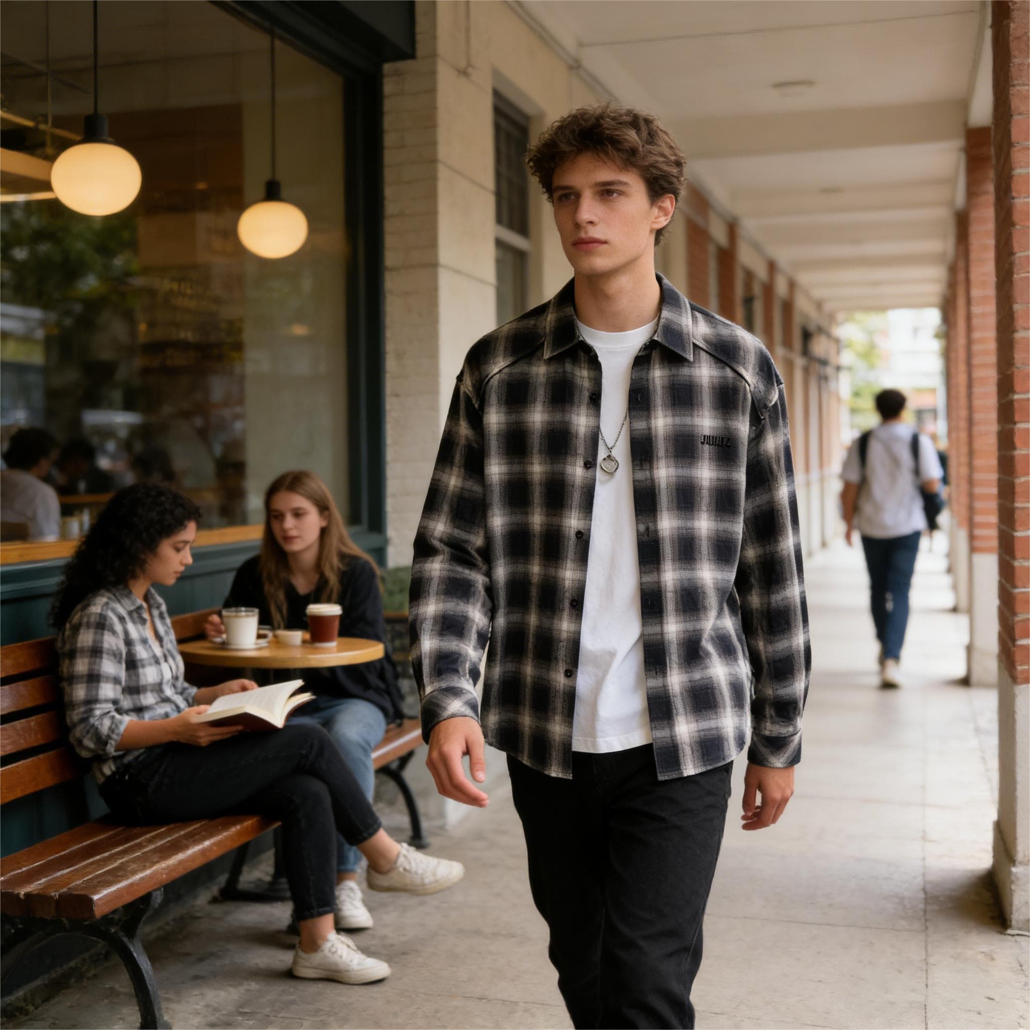Custom Logo Comfortable Long Sleeve Shirts With Open Pockets Wholesale Casual Men Plaid Flannel Shirt