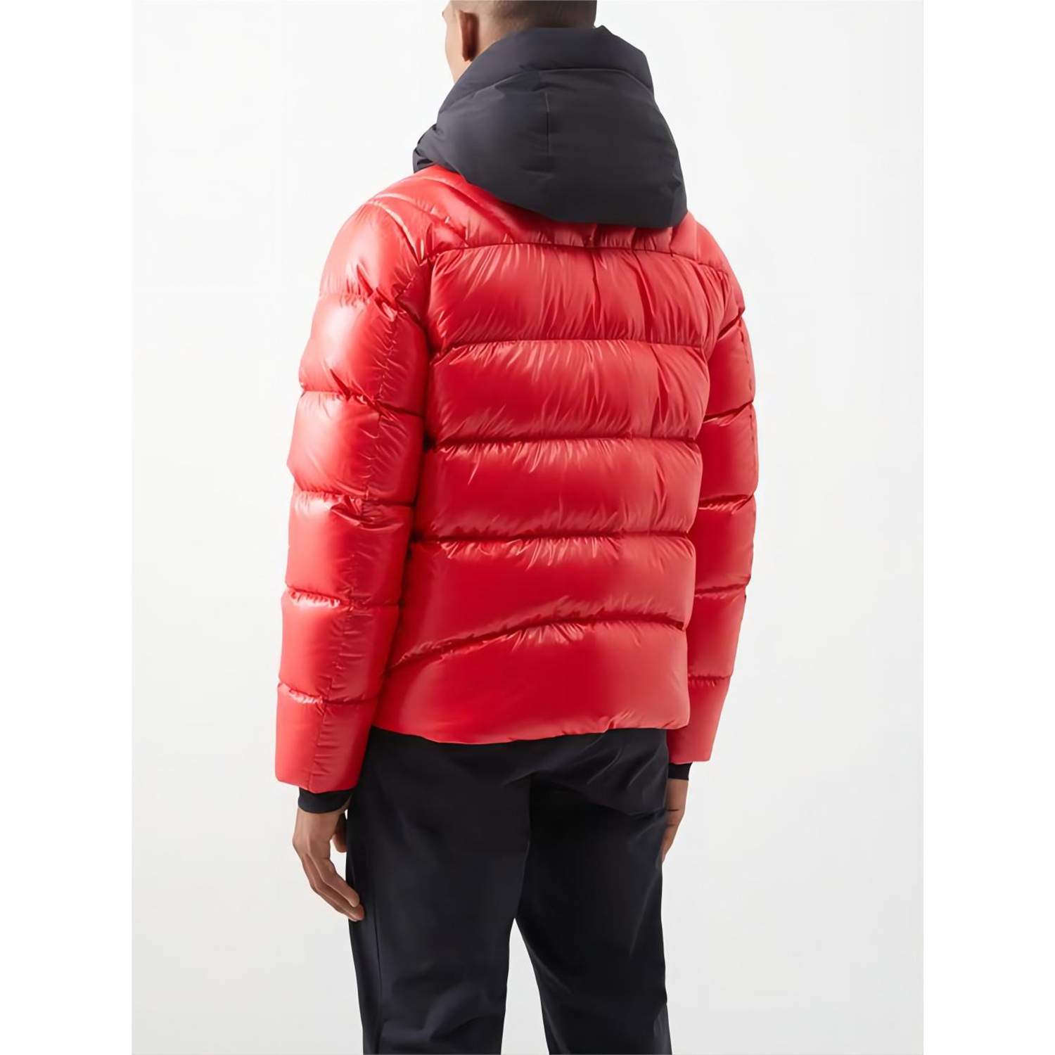 Men's Custom Red Bomber Puffer Coat Shinny Waterproof Goose Down Jacket Zipper Closure Plus Size Casual Style Windproof Feature