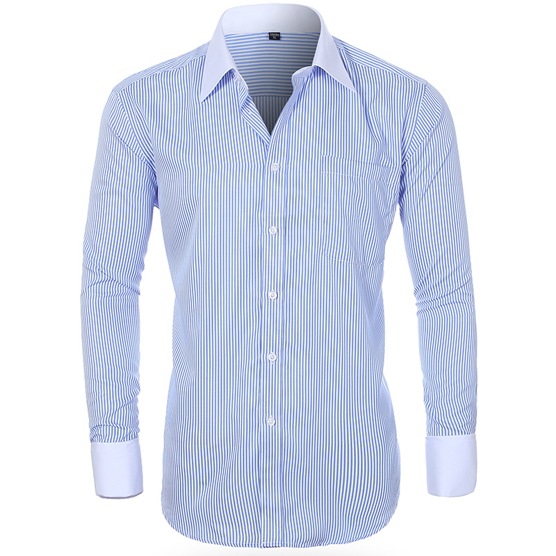 Mens Easy Care Flannel Button-Down Casual Dress Shirt Long Sleeve High Collar Print Regular Fit for Office Summer Wholesale