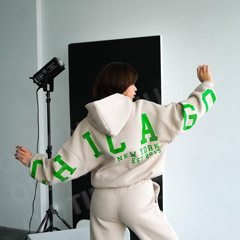 Custom Logo Hoodies and Sweat Pants Jogger Set Woman,women Tracksuit 2 Two Piece Set Sweatpants and Hoodie Set,women Hoodies