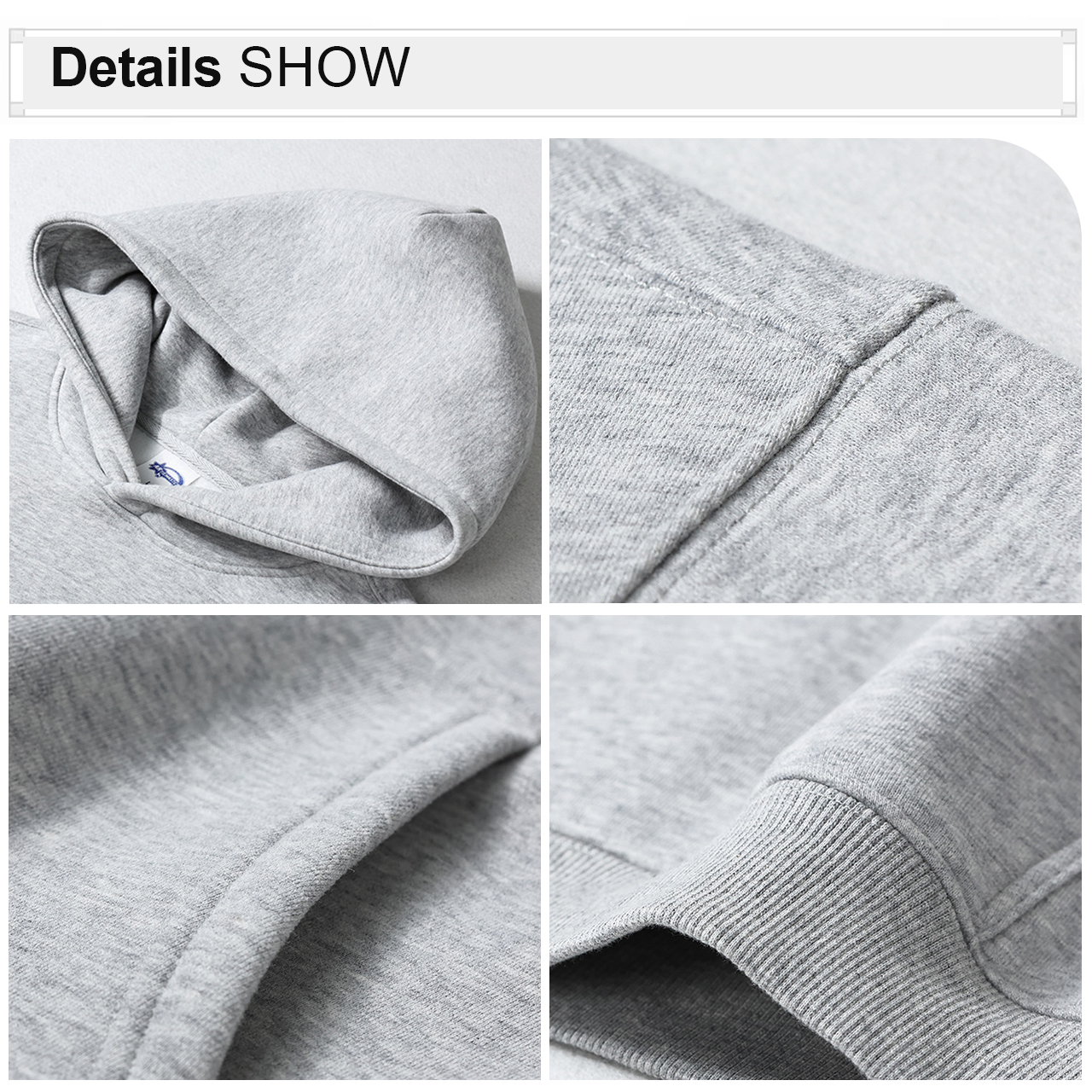 High Quality Oversized Drop Shoulder Hoodie Stringless Blank Thick Fleece Cotton Polyester Stringless Men's Hoodie