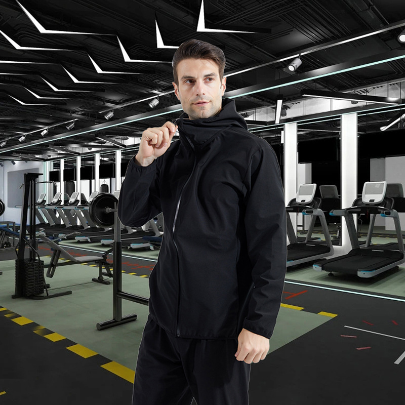 LVS Cross-border Special Men's Sports Running Fitness Windproof Solid Bomber Jacket Breathable Weight Reduction Heat Sweat